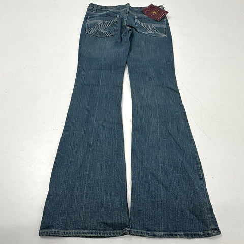 7 For All Mankind Women's Grommet Flare Jeans Vintage Y2K Distressed NWT Sz 27
