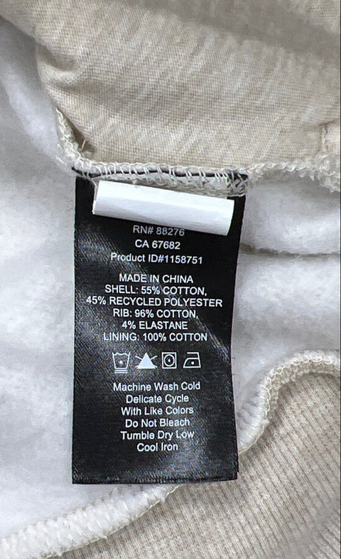 Ugg Women's Relaxed Whipstitch Fleece Hoodie Heather Oatmeal Cotton Blend Sz S