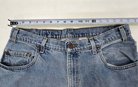 Vintage 90s Levi's 545 Loose Fit Light Wash Jeans Distressed Thrashed Sz 36x34