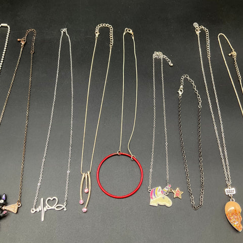Fashion Costume Jewelry Lot of 15 Necklaces Pendants Best Friend Unicorn Cat