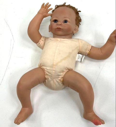 Lifelike Reborn Style Baby Doll Vinyl & Cloth Body Blue Eyes For Parts Repair