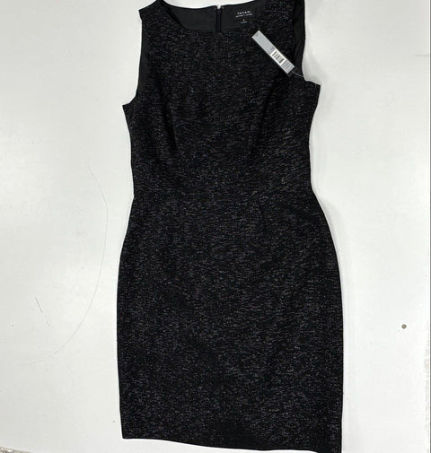 Tahari Women's Black Gold Metallic Textured Sleeveless Sheath Dress Sz 8 NWT