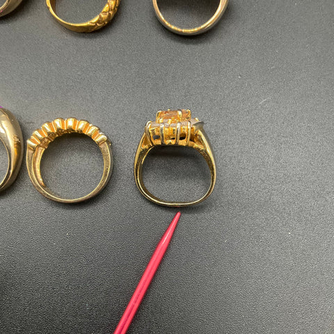 Fashion Costume Jewelry Mixed Style Ring Lot of 12 Gold Silver Tone Mixed Sizes