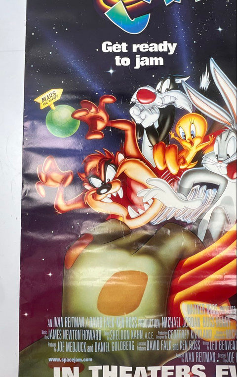 1996 Space Jam Original Movie Poster 27x40 Michael Jordan Bugs Bunny Warner Bros