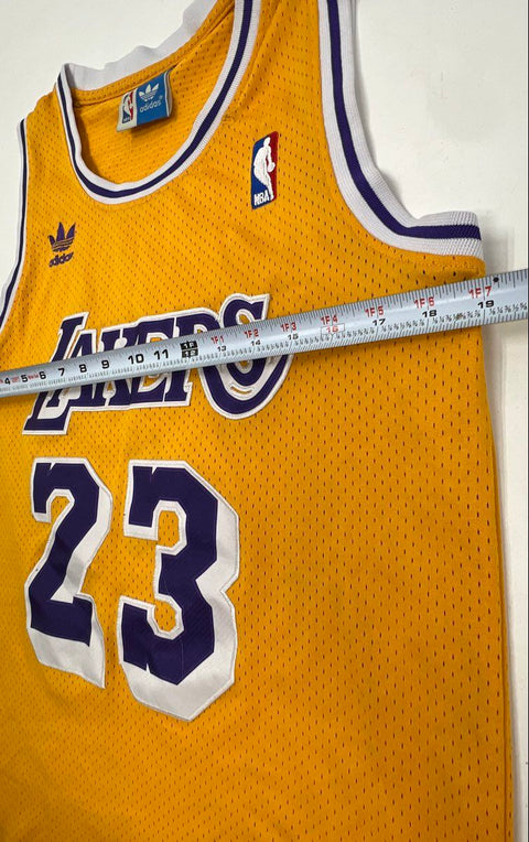 Adidas Los Angeles Lakers LeBron James #23 Hardwood Classics Jersey Gold Sz XS