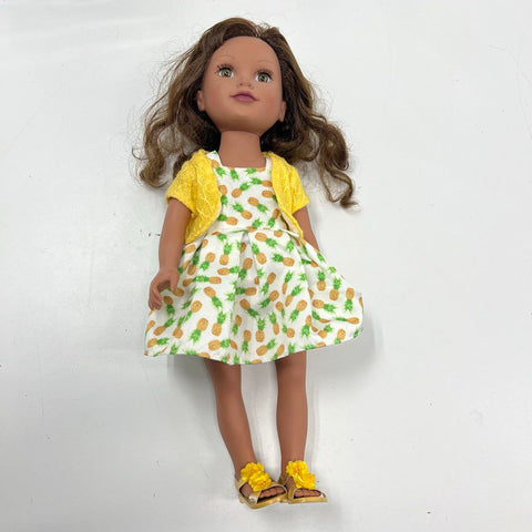 2017 Journey Girls Kyla 18 Inch Doll Pineapple Dress Outfit Open Box Toys R Us