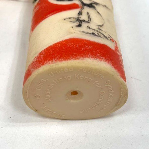 Vintage Snoopy Peanuts Toy Lot 5pc Squeaker Figure Funstraws 1970s 80s UFS