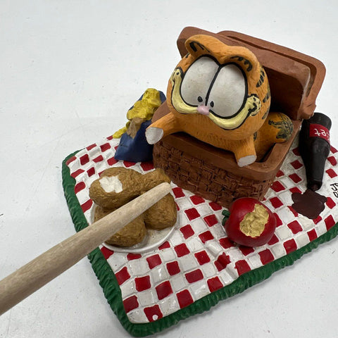 Vintage Garfield Figurine 3 Pc Lot Danbury Mint Gourmet Serenade Rattle 80s 90s