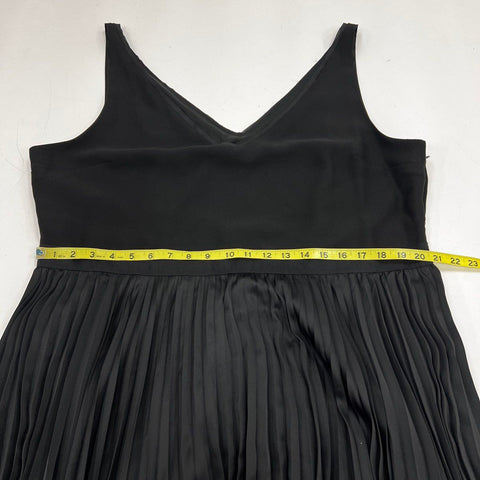 Banana Republic Women's Black Pleated V-Neck Midi Dress Size 20 NWT