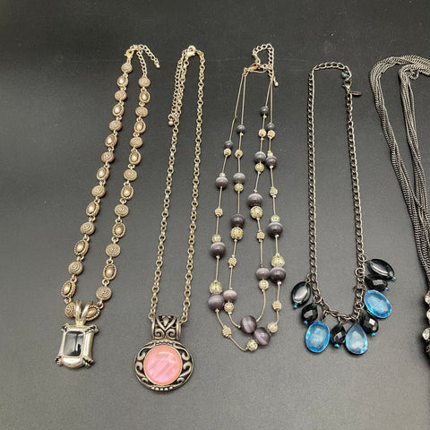 Vintage & Modern Fashion Jewelry Lot 6 Statement Tassel Pendant Necklaces