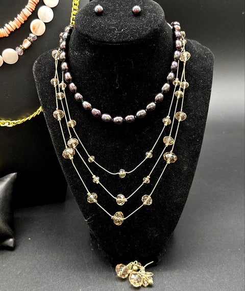 Costume Jewelry Lot 9 Matching Sets Necklaces Earrings Brooch Bracelet
