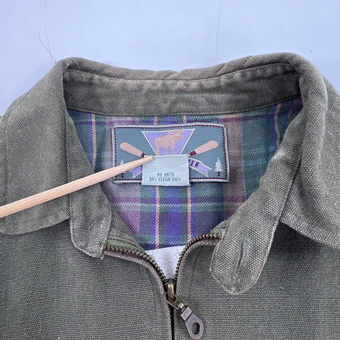 Vintage 90s Cheyenne River Cotton Canvas Shamrock Stables Ranch Jacket Sz L