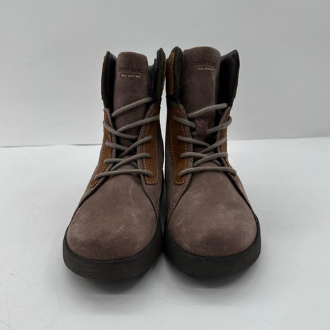 Josef Seibel Taupe Brown Suede Lace-Up Side Zip Ankle Boots Size 39