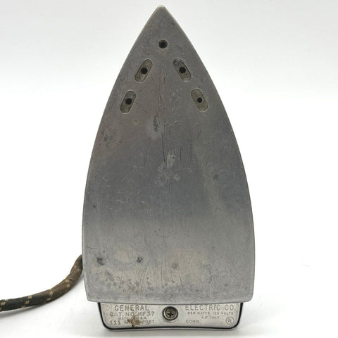 Vintage General Electric HF37 Chrome Electric Iron Steam Dry GE 1950s With Rest