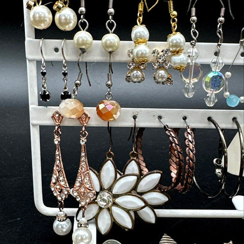 Mixed Fashion Earrings Costume Jewelry Lot Faux Pearl Rhinestone Boho Dangle