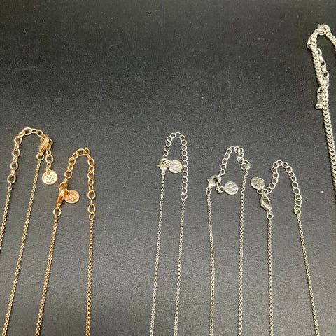 Bomb Party Fashion Jewelry Lot of 13 Necklaces Silver Gold Rose Gold Tone Mixed