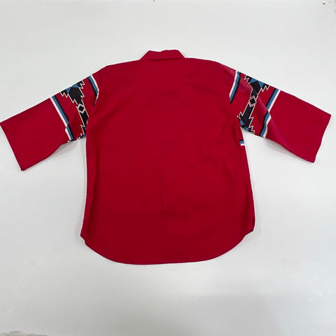 Vintage 80s Saisa Southwestern Aztec Print Western Shirt Made USA Sz L