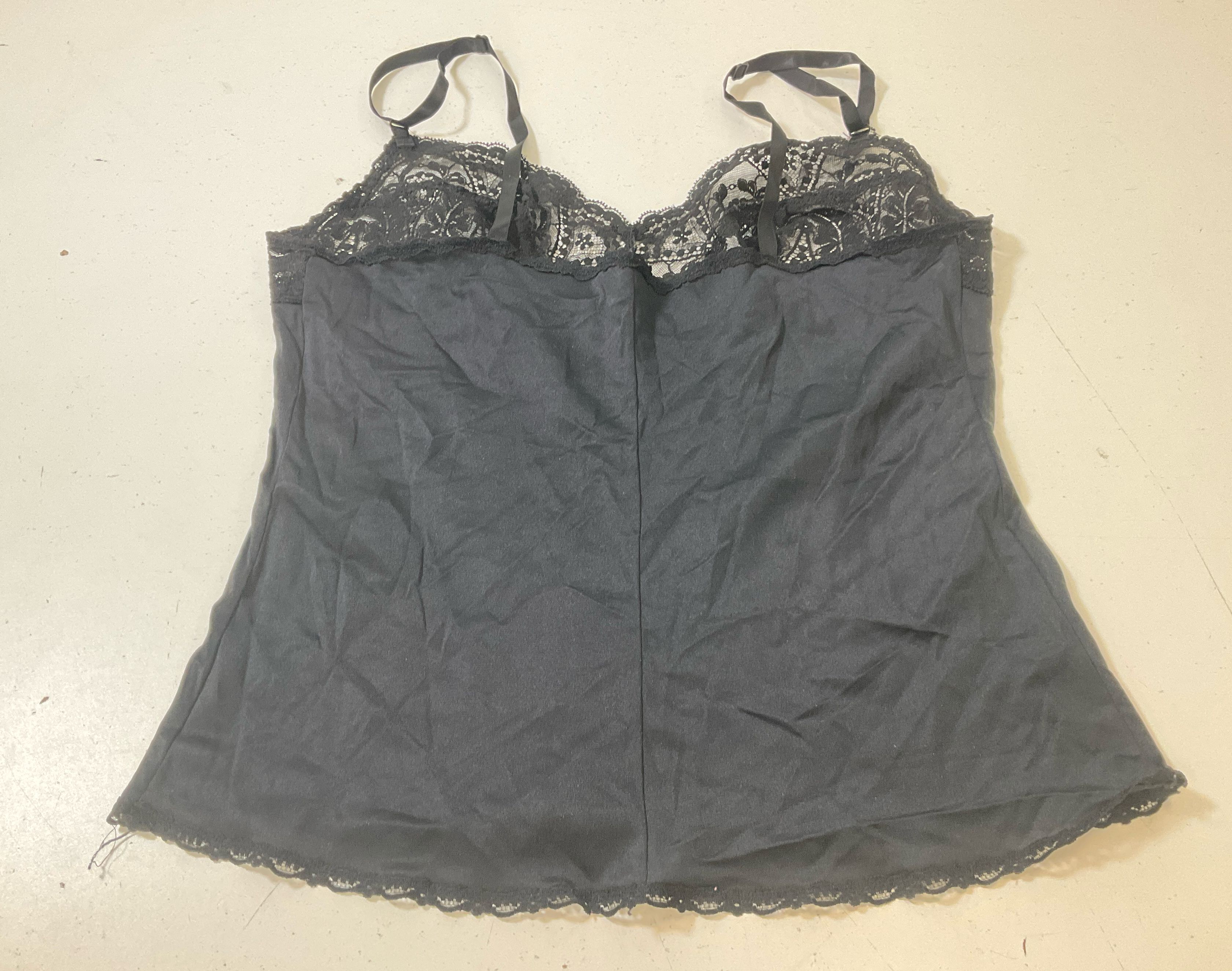 2 Vintage Women's Camisoles Cami Vassarette Ventura Black & Beige Size 34/36