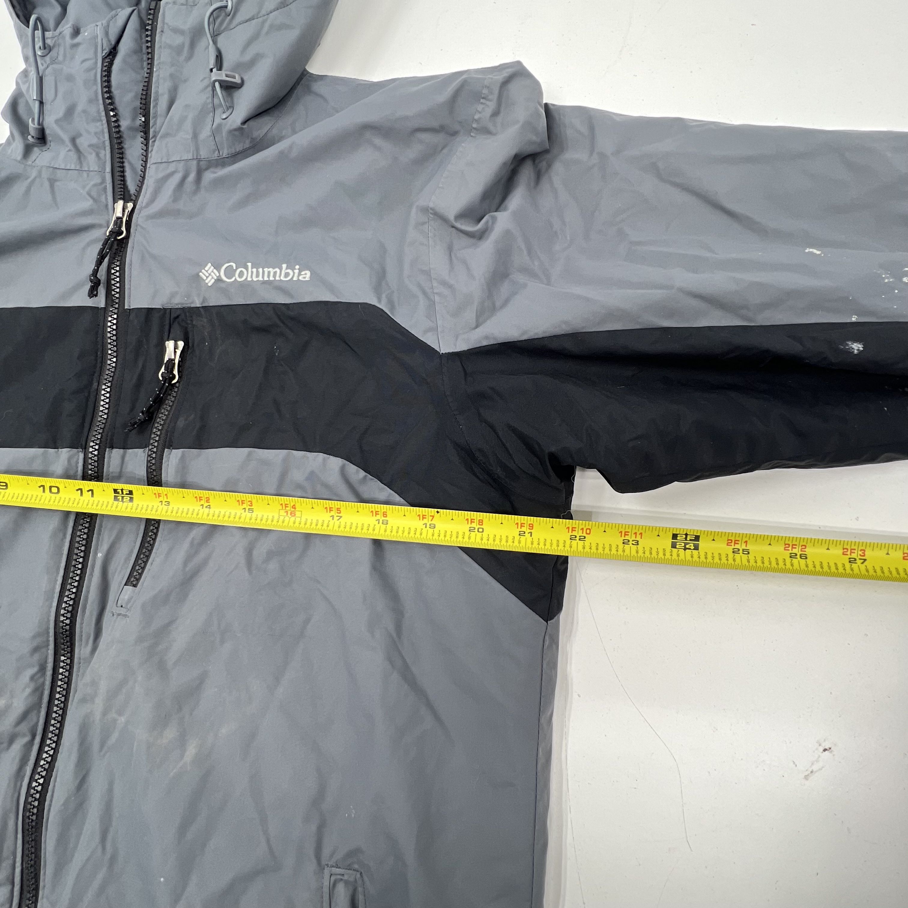 Columbia Gate Racer Thermal Coil Hooded Insulated Jacket Gray Black Men's S