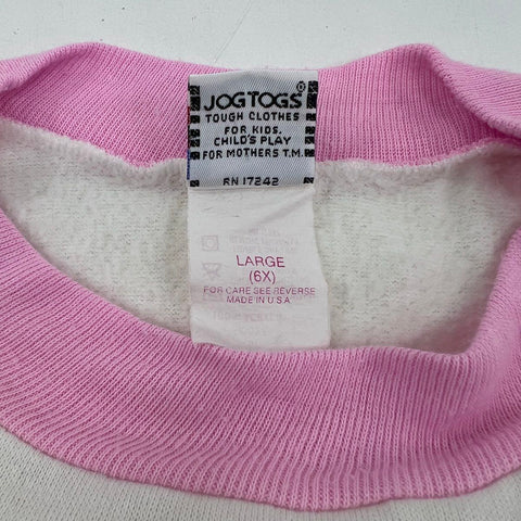 Vintage 90s Minnie Mouse Hearts Sweatshirt Jog Togs Made in USA Sz Large 6X
