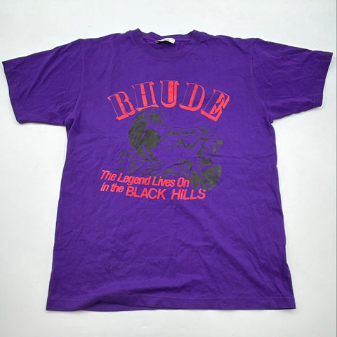 Rhude Men's Purple Black Hills The Legend Lives On Graphic T-Shirt Size M
