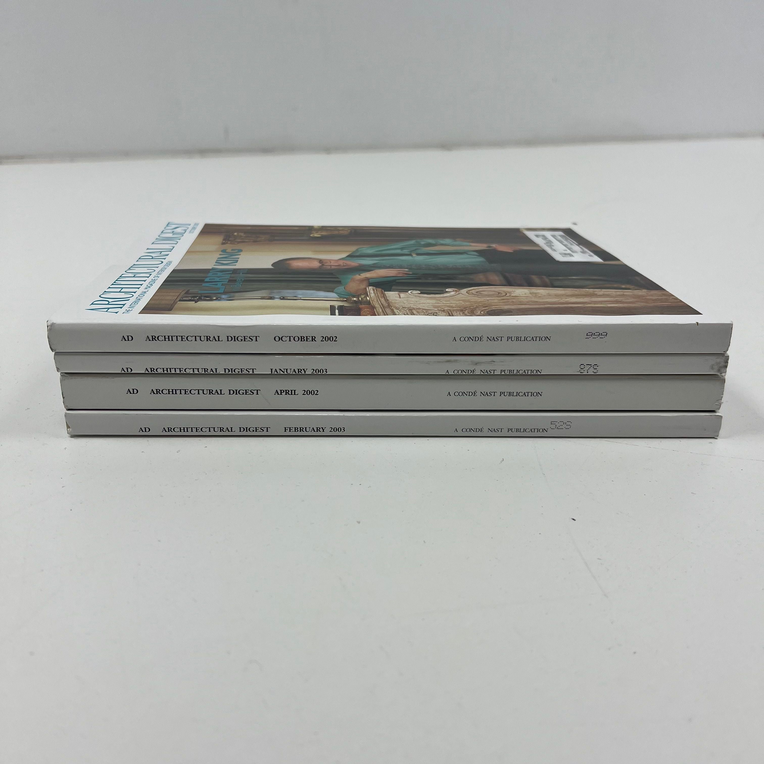Architectural Digest Magazine Lot of 4 Vintage 2002 2003 Interior Design