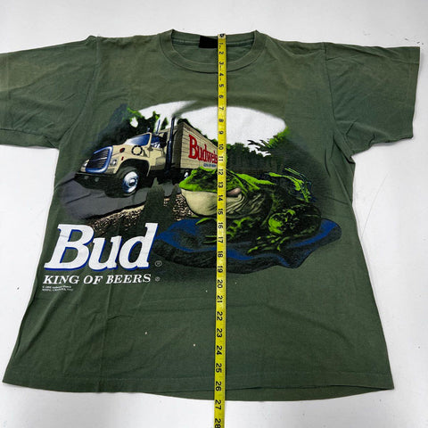 Vintage 1995 Budweiser Frog Truck T-Shirt Single Stitch Changes Made USA Sz L