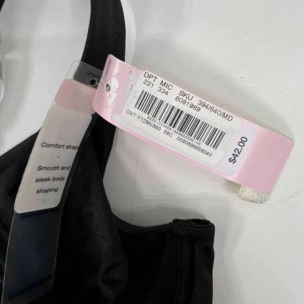 NWT Women's Cabernet Black Shape Wear Body Suit Underwire Cups - Size 38B