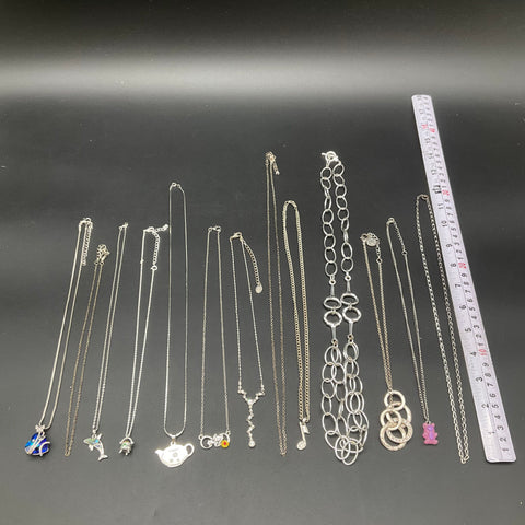 Fashion Necklace Jewelry Lot of 13 Teapot Dolphin Heart Rhinestone Pendants