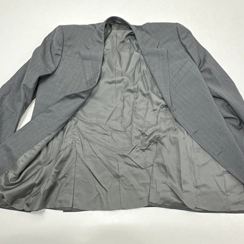 Vintage Y2K Ermenegildo Zegna Men's Grey Pinstripe Blazer Made in Italy Sz 50R