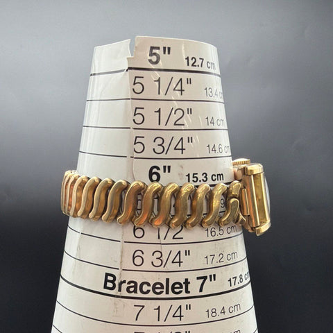 Vintage Alsinal Swiss Tank Watch Gold Tone GF Strap