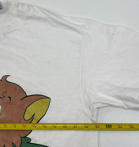 Vintage 90s Kee Kat Paw Island Cartoon Cat T-Shirt Hanes Beefy-T USA Sz XL