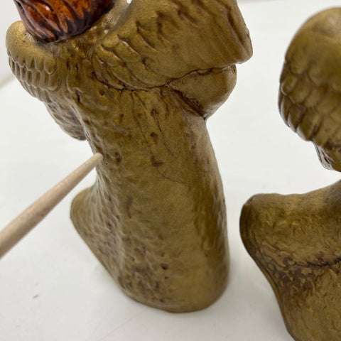 Vintage Choir Angel Figurines Set 3 Musical Gold TAIWAN 6.5" Mid-Century