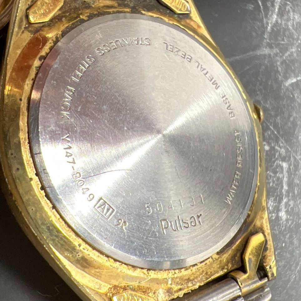 2 Pulsar Analog Date Watches Lot Untested for Parts or Repair