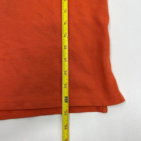 Psycho Bunny Classic Pima Cotton Polo Shirt Orange Logo Made in Peru Sz 4