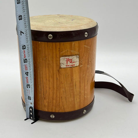 Rhythm Band Inc Vintage Wood Hand Drum Hecho En Mexico Natural Skin Head 7-Inch