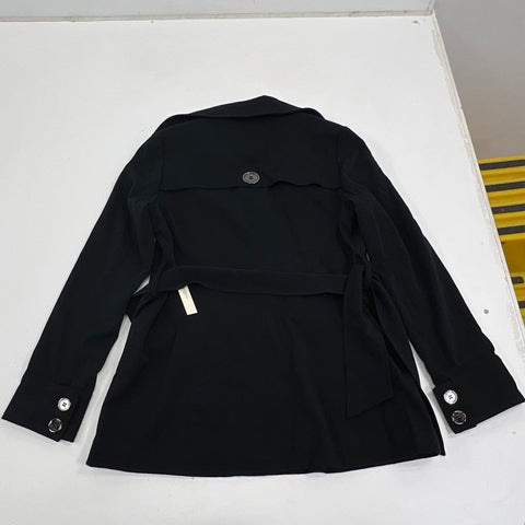 Vertigo Paris Women's Black Belted Trench Coat Jacket NWT Size 12