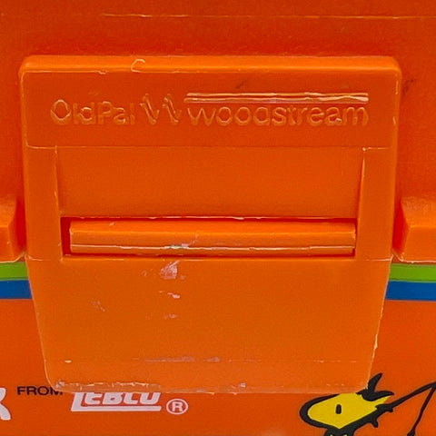 Vintage Snoopy Zebco Catch'em Box Orange Plastic Tackle Utility Box Woodstock