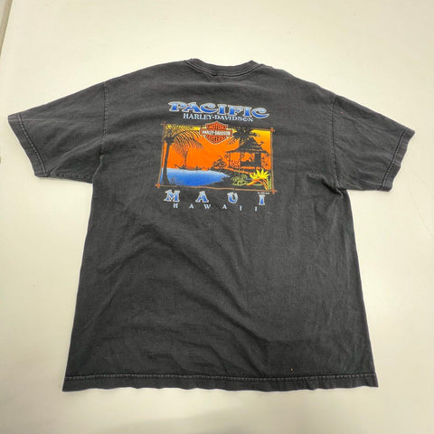 Vintage 1999 Harley-Davidson Maui Hawaii Biker T-Shirt Double Stitch Sz L