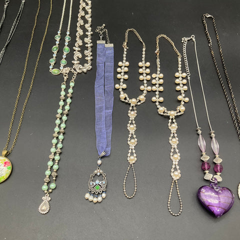 Mixed Fashion Jewelry Lot of 11 Necklaces Doctor Who KC Royals Beaded Ribbon