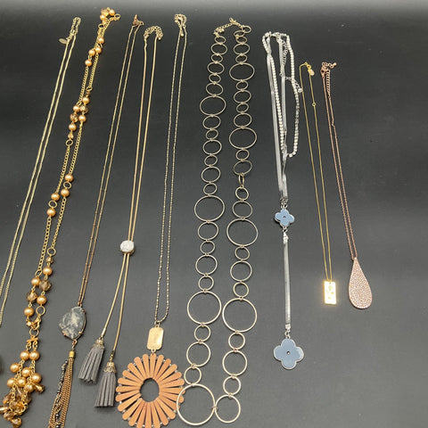 Fashion Costume Jewelry Necklace Lot of 9 Alexa's Angels Statement Tassel Boho