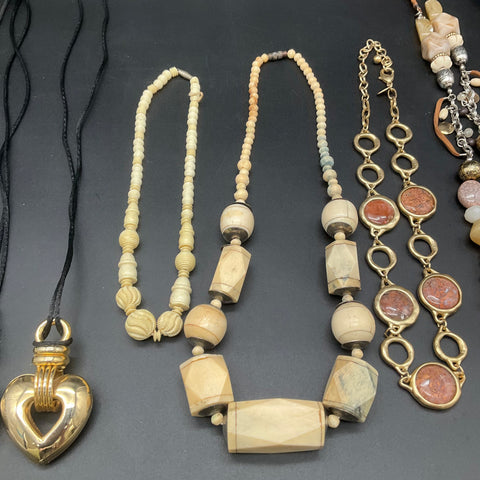 Chico's Boho Statement Jewelry Lot of 8 Necklaces Pendants Gold Silver Tone