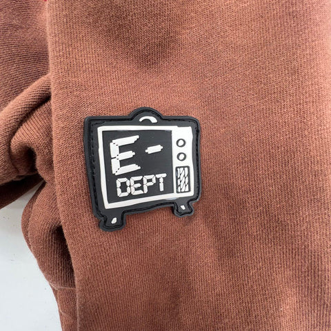 Aelfic Eden Brown Skeleton Heart Graphic Embroidered Pullover Hoodie Size S