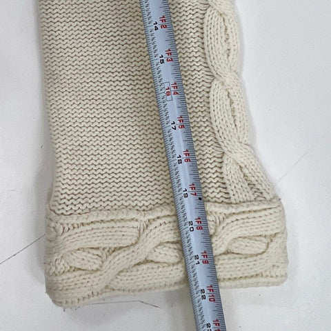 Vintage 90s RSG Women's Cream Cable Knit Chunky Cardigan Sweater Pockets Sz M