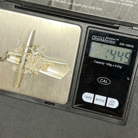 Sterling Silver Fork Cross Necklace 14.49g