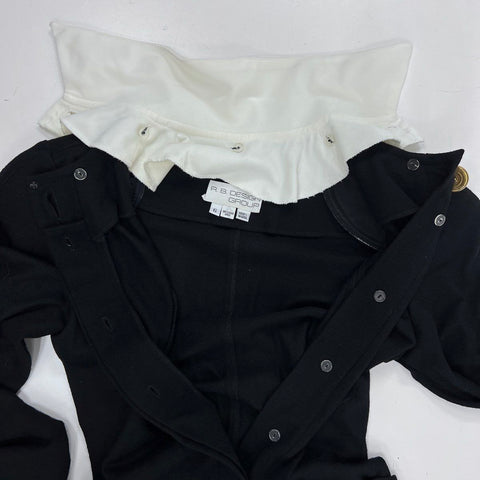 R.B. Design Group Women's Vintage 90s Black Wool Gold Button Sheath Dress Sz 6