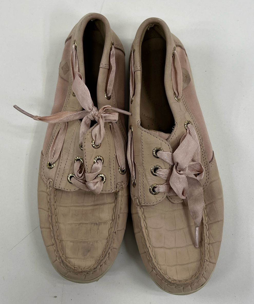 Sperry Pink Leather? Loafer Slip In Casual Lace Up Shoes Women's Size 7