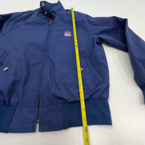 Vintage 80s Union Pacific Railroad Bomber Jacket Flannel Lined USA Made Sz S