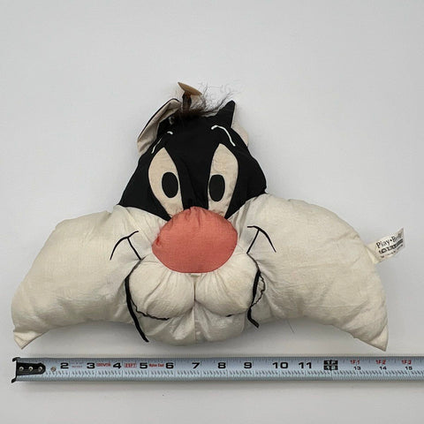 Looney Tunes Play By Play Sylvester the Cat Face Plush Pillow 1994 Vintage