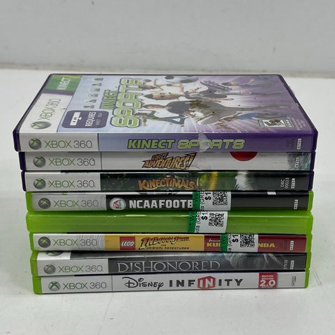 Dishonored LEGO Indiana Jones NCAA Football 8 Game Lot Microsoft Xbox 360